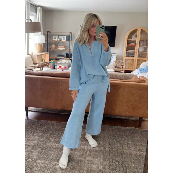 Free People Sweaters - Free People Hailee Sweater Set in Summer Blue